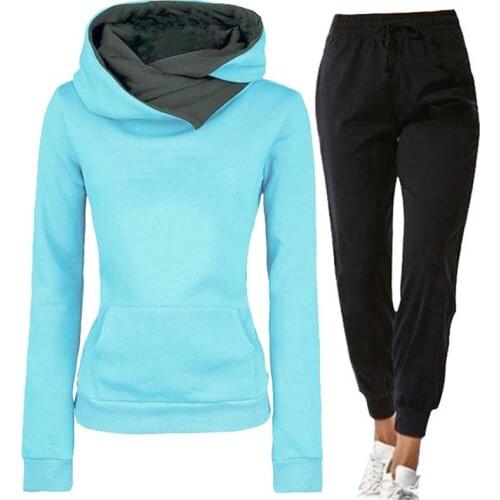 Casual Tracksuit Women 2 Pieces Sets Hoodies Sweatshirt and Pants Suits Pullover Hooded Trousers Autumn Spring Outfits Female