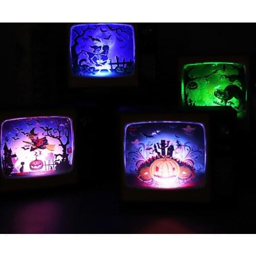 Retro Halloween TV LED Electronic Candle Lights Ghost Festival Glowing Lantern Lamp Halloween Home Party Props Decoration New
