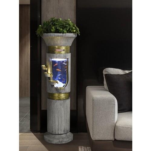 TT Creative Nordic Living Room Water Fountain Fish Tank Modern Light Luxury Home Decorations Floor Ornaments