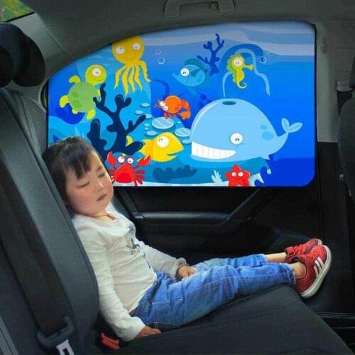 Universal Car Sun Shade Magnetic Curtain Cartoon Child Window Sunshade Cover