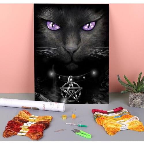 Animal Cat Printed 11CT Cross Stitch Full Kit DIY Embroidery DMC Threads Handicraft Handmade Sewing Needlework For Design