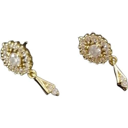 1 Pair Oval Zirconia Cubic Women Earrings Gift Tassel Chic Ear Studs Classic Jewelry