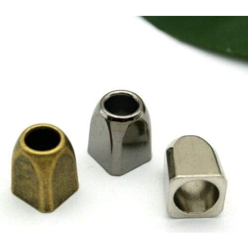 45 pcs / lot BELL-008 metal zinc alloy bell stoppers square cord ends lock nickle, black, bronze free shipping