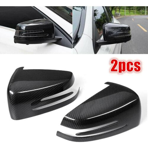 1 Pair Carbon Fiber Side Rearview Mirror Cap Cover Trim for Mercedes Benz ML GL