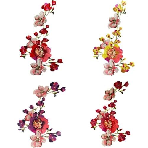 10pieces Large Flower Embroidery Applique Lace Fabric Patches Motif Scrapbooking Clothes Decorated DIY Sewing Supplies T2770