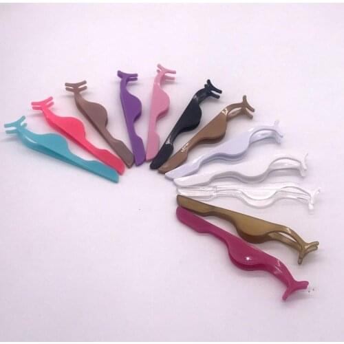 10 PC False Eyelash Tweezers False Eyelashes Applicator Eyelash Extension Curler Nipper Auxiliary Clamp Makeup Forceps Tools