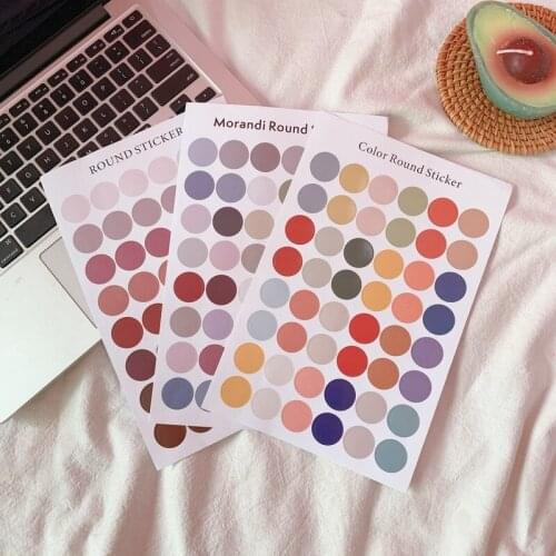 10PCS Fresh / Simple Morandi Dot Sticker Color Earth Color Sticker Small Card Seal Sticker Hand Account Photo Decoration Sticker
