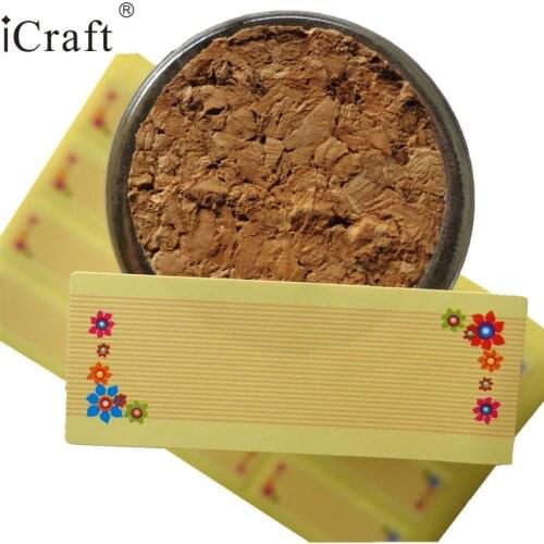 108pcs Blank DIY Seal Sticker Flower Design Rectangle Paper Point Sticker Self-adhesive DIY Paper Label 1.8x4.65cm