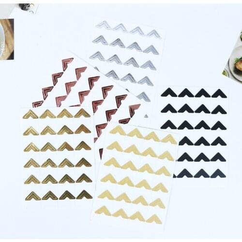 120 pcs/set (5 sheets) Vintage Corner kraft Paper Stickers for Photo Albums DIY retro sticker Frame decorations Scrapbooking
