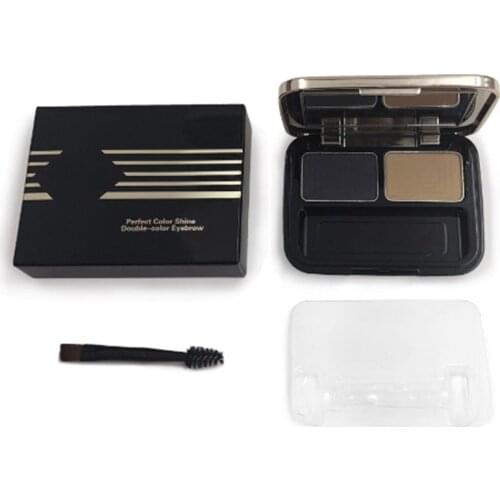 2 Color 3d Eye Brows Shadow Enhancers Female Waterproof Tint Eyebrow Powder Makeup Palette With Brush Eyebrow marker