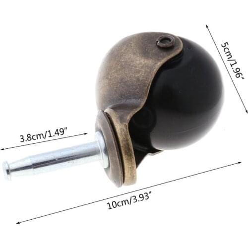 2 inch Swivel Caster Wheels Antique Brass Ball Caster with Long Stem Total 330lbs Capacity for Furniture Replacement (Caster Set