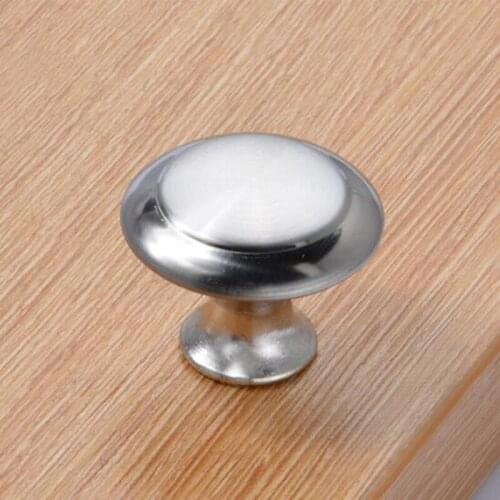 4pcs Stainless Steel Silver/black Solid Round Single Hole Handle Furniture Cabinet Drawer Wardrobe Mushroom Hardware door Handle