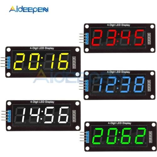 5pcs TM1637 Clock Double Dots Module 4-Digit LED 0.56" 0.56 Inch 7 Segments Display Tube 5 Colors LED Display Module For Arduino