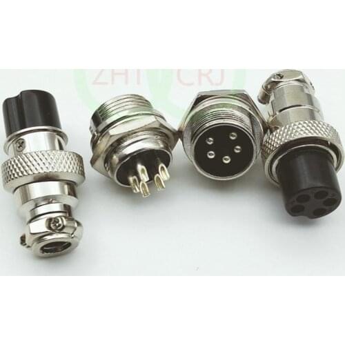 80 set 16mm GX16 5 Pin Audio Cable Chassis Mount Connector New