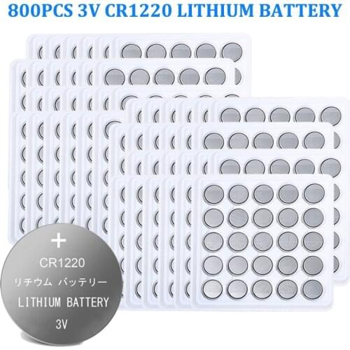 800pcs CR1220 Button Cell Batteries CR 1220 DL1220 BR1220 LM1220 3V Lithium Battery for Watch Toy Computer Calculator Control