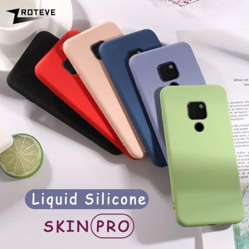 Cases For Huawei Mate 20 X Lite Case ZROTEVE Candy Colors Cover Liquid Silicone Case For Huawei Mate 9 10 20 Pro Cover Fudna