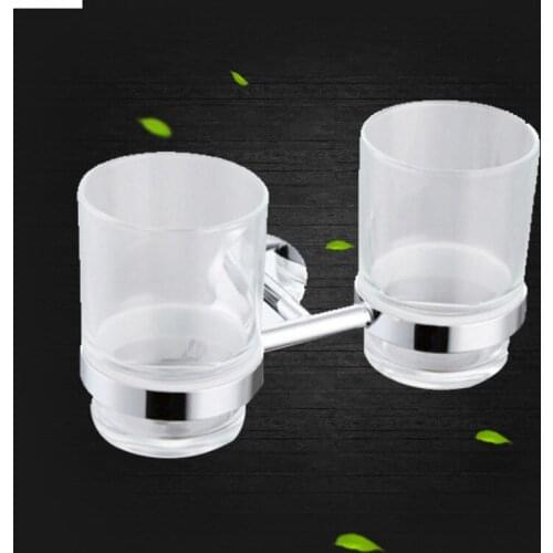 Hotel Bathroom Cup Holder, Pendant Wash Cup Holder, Copper Plating Toothbrush Glass Holder Glass For Toothbrushes