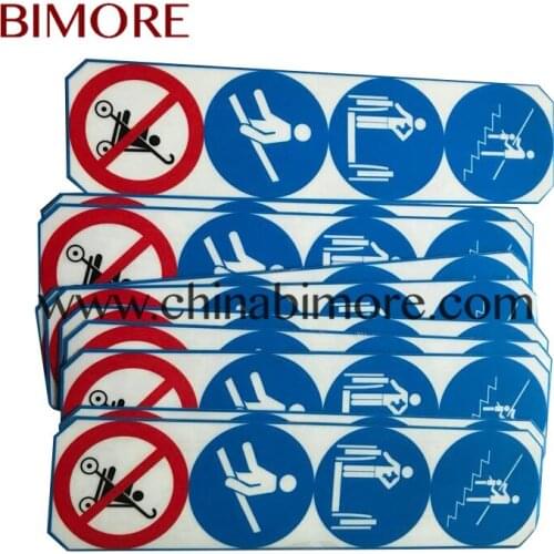 Elevator parts Escalator safety warning signs lables