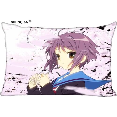 Melancholy of Haruhi Suzumiya Printed Rectangular Silk Pillowcase Two Sides Custom image 35x45cm,30x60cm,40x60cm,45x75cm,50x75cm