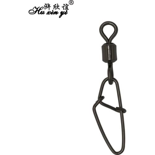 HXY PCS(200 100 50 20) SIZE(12#-4/0) Rolling swivel with new hooked snap fishing tackle fishing hook connector rolling swivels