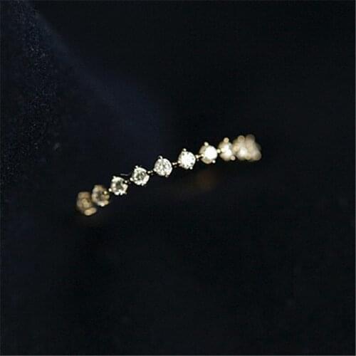 Classic Fashion Simple Couple Rings Women Single Row Rhinestone Ring Lace Texture Stacked Ring