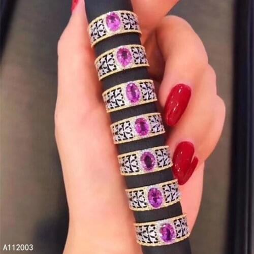 KJJEAXCMY Fine Jewelry 925 Sterling Silver Inlaid Natural Pink Tourmaline New Female Ring Popular Support DetecTion