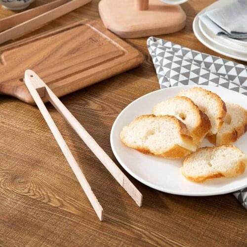 OTEHRHOUSE Kitchen Wood Food Tong Bamboo BBQ Tong Pizza Pies Clip Fish Meat Bread Clamp Wooden Utensils Kitchen Tools Gadgets