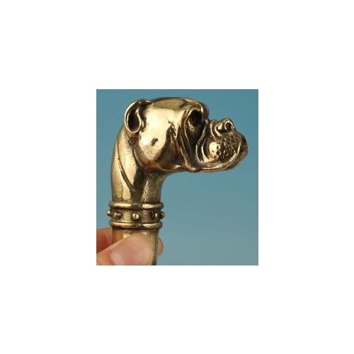 Copper Brass CHINESE crafts decoration chinese Bronze Hand Carved dog Statue Cane Walking Stick Head