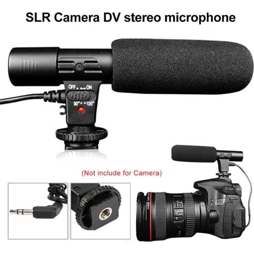 3.5mm Professional Microphone Condenser Microphone Photography Interview Video Recording Mic for PC Laptop Computer DSLR Camera