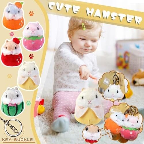 Mini Hamster Doll Pendant Plush Toy Key Chain Hanging School Bag Animals Hamster Doll Kids Baby Birthday Gifts