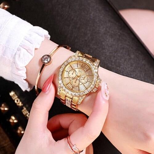 Fashion Diamond Watch Rhinestone Diamond Casual Wristwatch for Ladies Silver Gold Watches