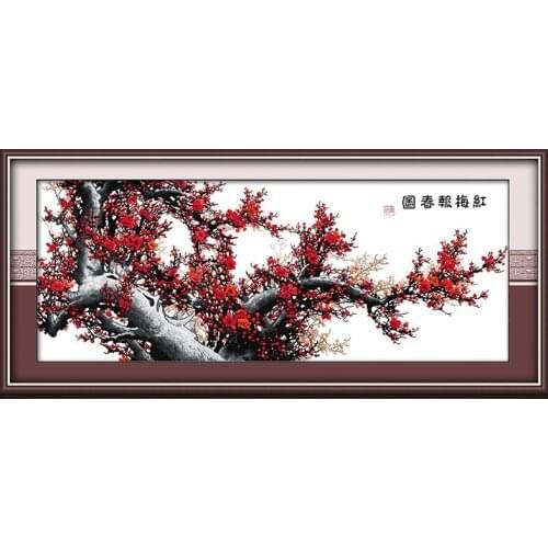 Announcing spring come cross stitch kit flower 18ct 14ct 11ct count printed canvas stitching embroidery DIY handmade needlework