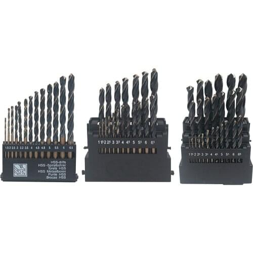 Hss 6542 Black Trough Straight Shank Twist Drill Set Drill Bit Stainless Steel Mold Steel Copper Aluminum Drill