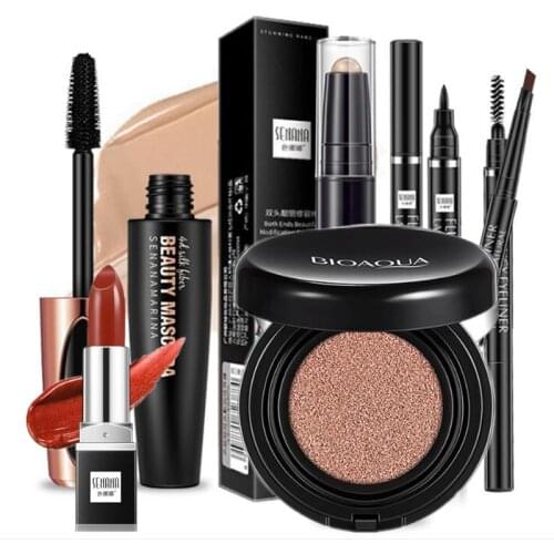 New Women Makeup Set,Fashion Cosmetic Kit,Anti-wrinkle CC Cream,WaterProof Roll Mascara,Magic Eyeliner,Charming Eyebrow,Lipstick