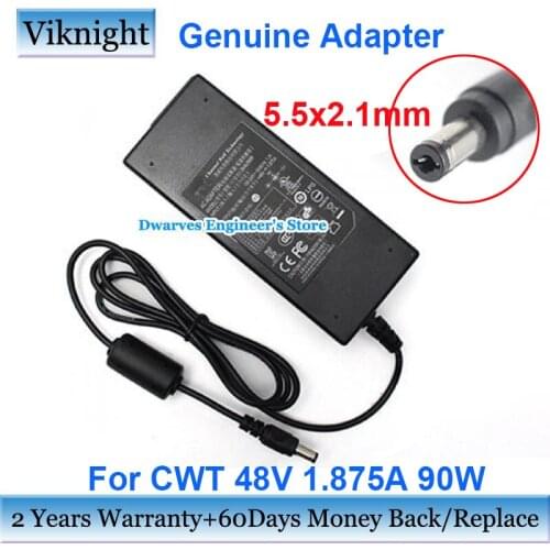 Genuine CWT 2AAL090R Laptop AC Adapter Charger 48V 1.875A 90W Power Supply 5.5x2.1mm