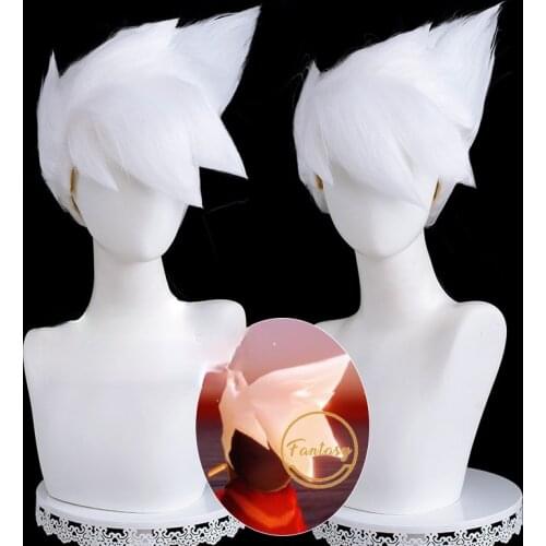 Game Sky Children of Light Alef Wig Valley Graduation Kakashi Cosplay Wig Heat Resistant Synthetic Short Wig Hair + Free Wig Cap
