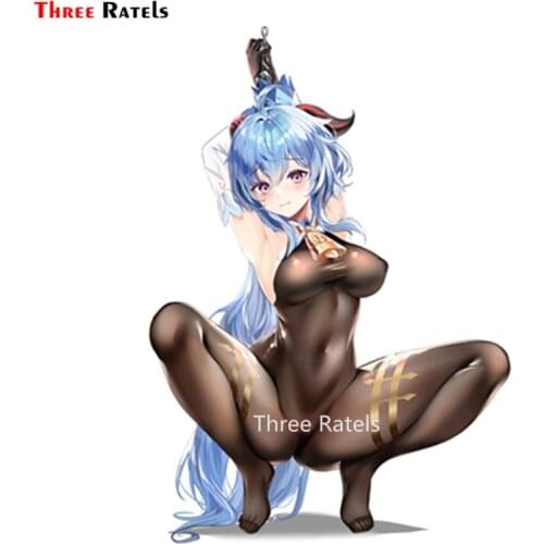 Three Ratels A238 Ganyu Genshin Impact Car Stickers Waterproof Decal Windshield Scratch-Proof Decoration Vinyl Materal Sticker