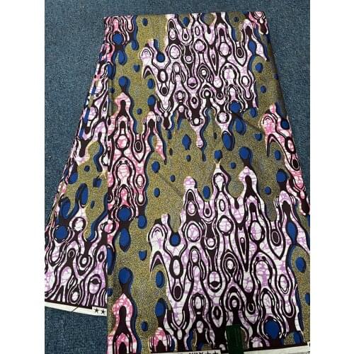 Newest Best Quality Nigerian Glam Glitter Grand Sup-V Ankara Golden Wax Fabrics African Cotton Wrapper Printed Materials 6Yards