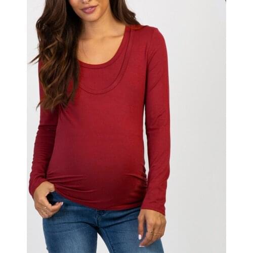Spring Autumn Breast Feeding Clothes For Maternity Pregnant Woman Nursing T Shirt Pregnancy Womens Tops Plus Size Clothing