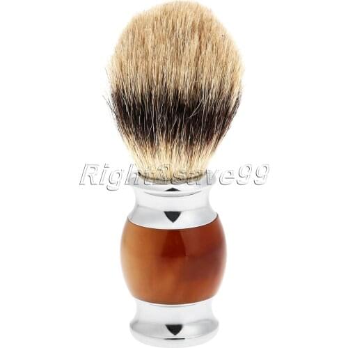 2017 High Quality Pure Badger Hair Shaving Brush Resin Handle Barber Salon Men Facial Beard Brush Pincel Shave Tool Beauty Tool