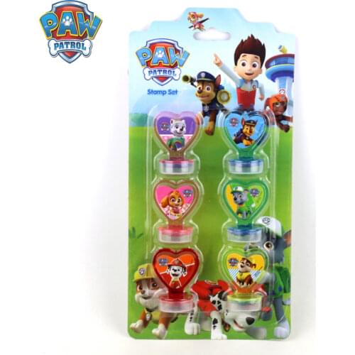 6pcs Paw Patrol Pattern Cartoon Stamp Childrens Toy Stamp Elementary School School Supplies Anime Action Figures Children Toys