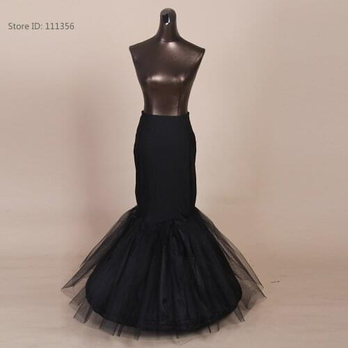 White 1 Hoop Fishtail Mermaid Skirt Wedding Dress Crinoline Black Bridal Petticoat Slips