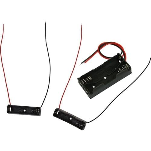1x Black Plastic Battery Case Holder Wire 2 x 1.5V AAA & 2Pcs Single Side 1 x 1.5V AAA Battery Case Holder Case Black