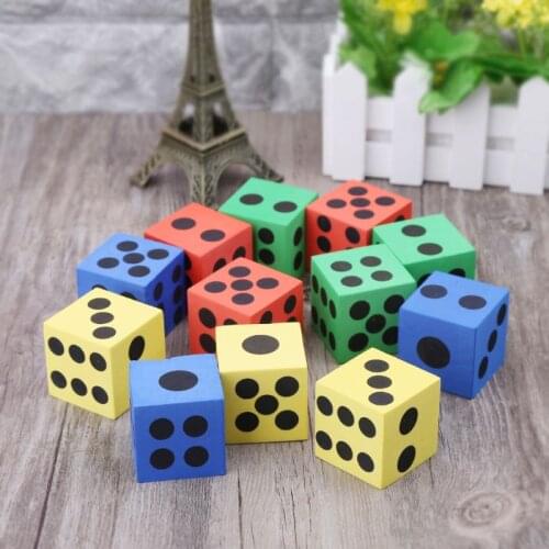 2021 New 12pcs 3.7cm EVA Foam Dice Children Early Education Toys Creative Gift Game World