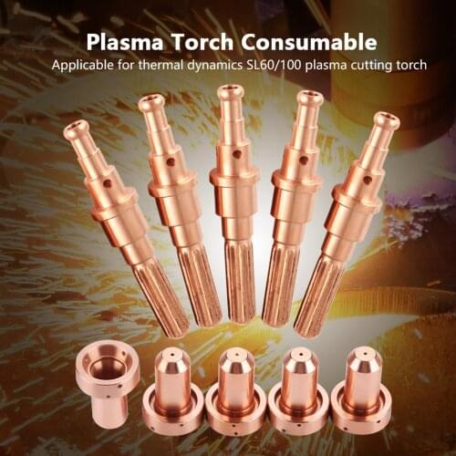 5pair Plasma Electrode Shield Deflector Retaining Swirl Ring Alloy High Accuracy Tellurium Copper Welding Equipment