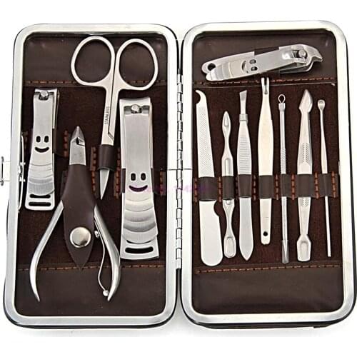 50Set 12 In 1 Portable Manicure Set Professional Nail Clipper Finger Plier Grooming Kit Pedicure Scissors Knife Nails Care Tool