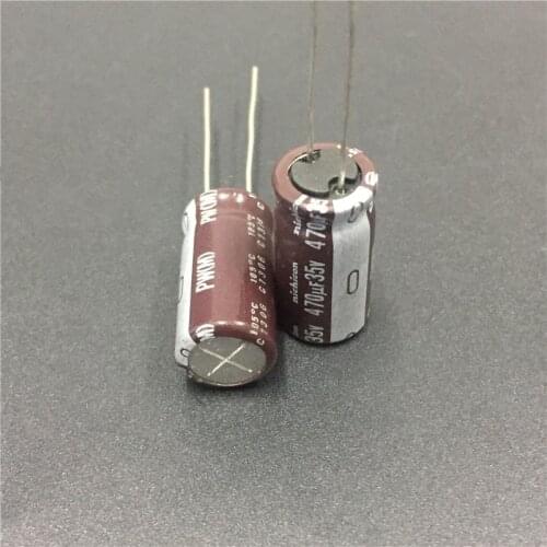 50pcs 470uF 35V NICHICON PW Series 10x20mm Low Impedance Long Life 35V470uF Aluminum Electrolytic capacitor