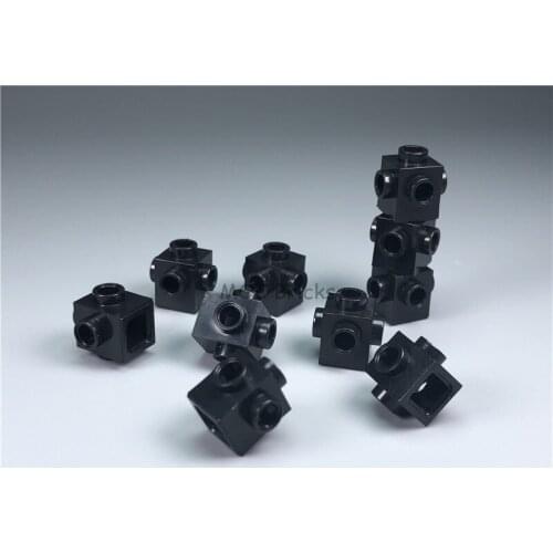 50pcs/lot MOC Bricks DIY Black Brick, Modified 1 x 1 with Studs on 4 Sides fit with 4733 figure Building Blocks Toy Kid Gifts
