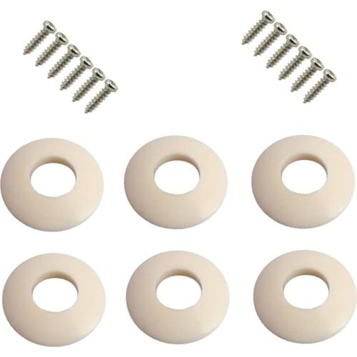 Tooyful 6pcs White Plastic Ferrules Washers Gasket for Open Gear Semiclosed Tuning Pegs Keys
