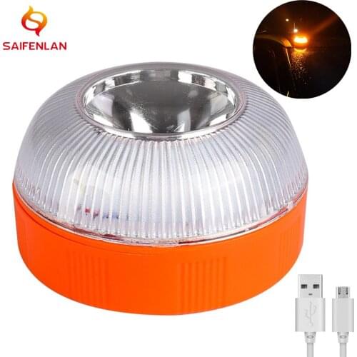 Emergency Light v16 Car Roadside Safety Flares Beacon Light Rechargeable Magnetic Induction Strobe Light 18650 Work Lamp